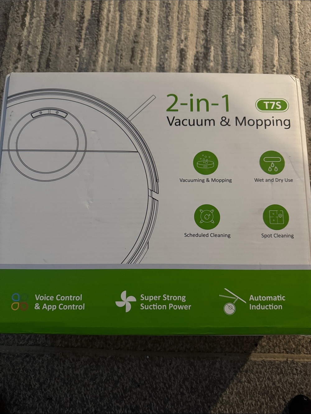 T7S 2-in-1 Vacuum & Mopping Robot - White and Green